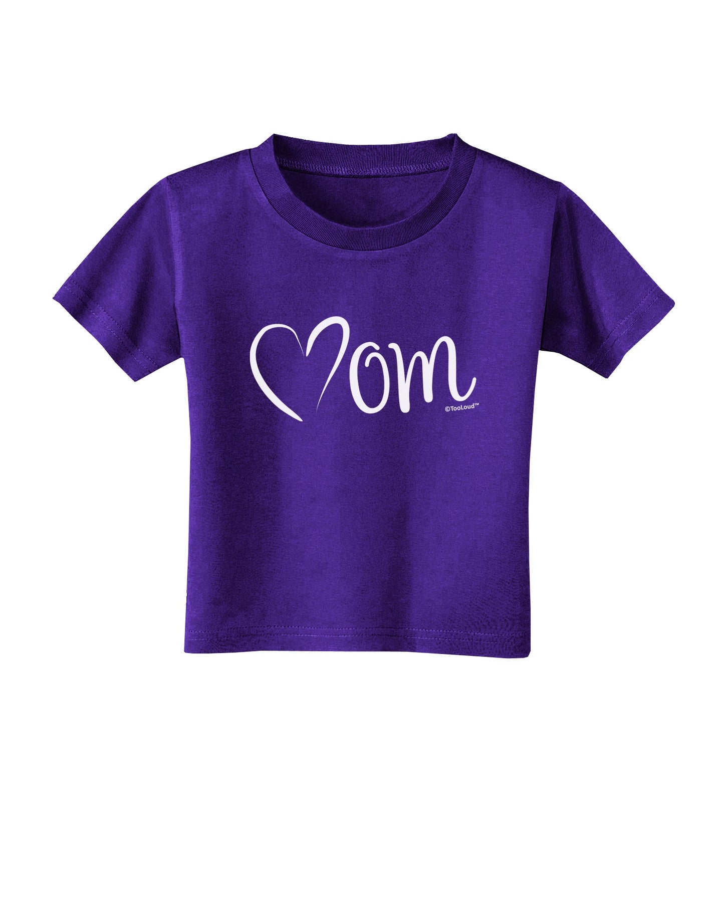 Mom with Brushed Heart Design Toddler T-Shirt Dark by TooLoud-Toddler T-Shirt-TooLoud-Purple-2T-Davson Sales