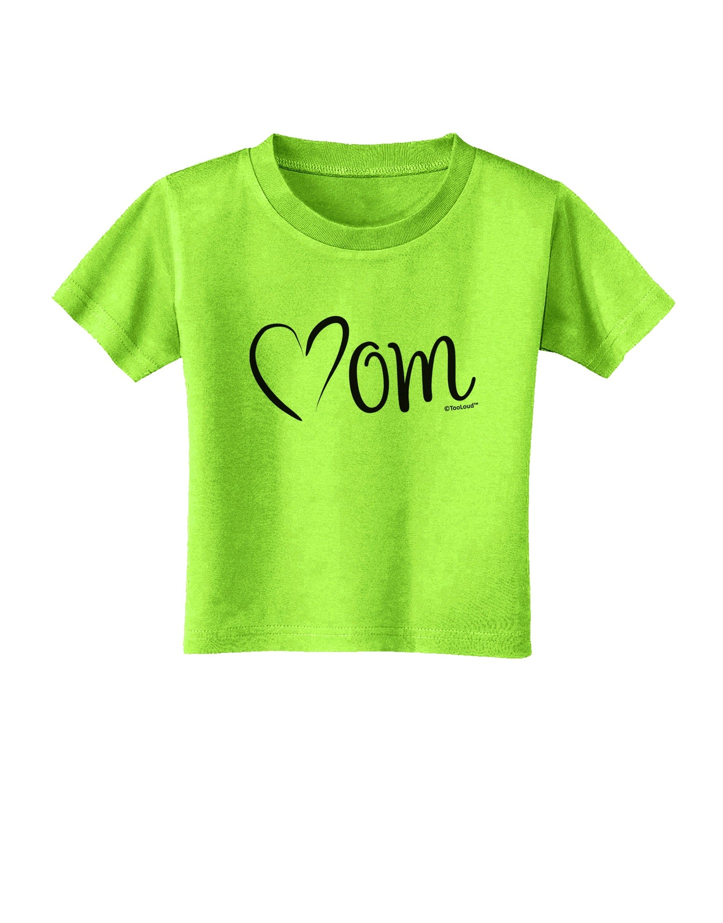 Mom with Brushed Heart Design Toddler T-Shirt by TooLoud-Toddler T-Shirt-TooLoud-Lime-Green-2T-Davson Sales
