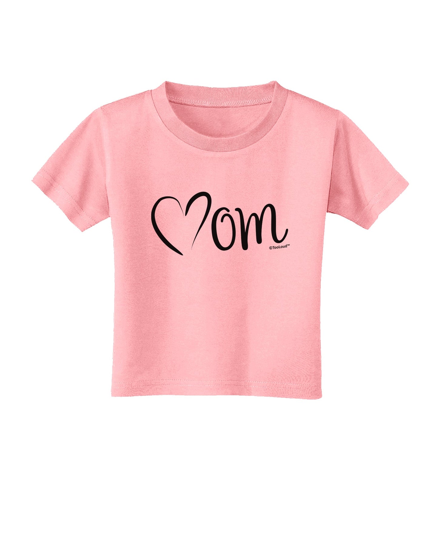Mom with Brushed Heart Design Toddler T-Shirt by TooLoud-Toddler T-Shirt-TooLoud-Candy-Pink-2T-Davson Sales