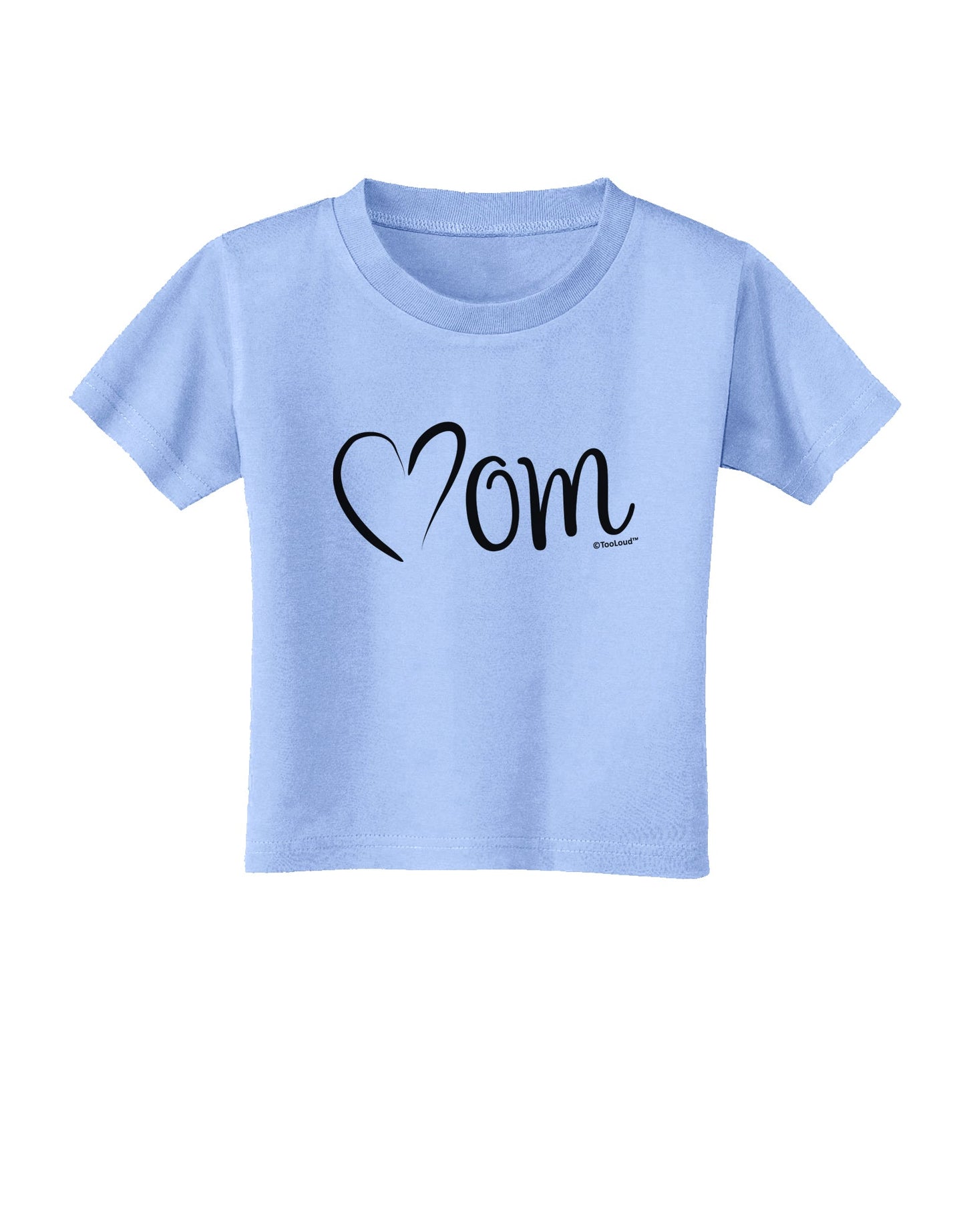 Mom with Brushed Heart Design Toddler T-Shirt by TooLoud-Toddler T-Shirt-TooLoud-Aquatic-Blue-2T-Davson Sales