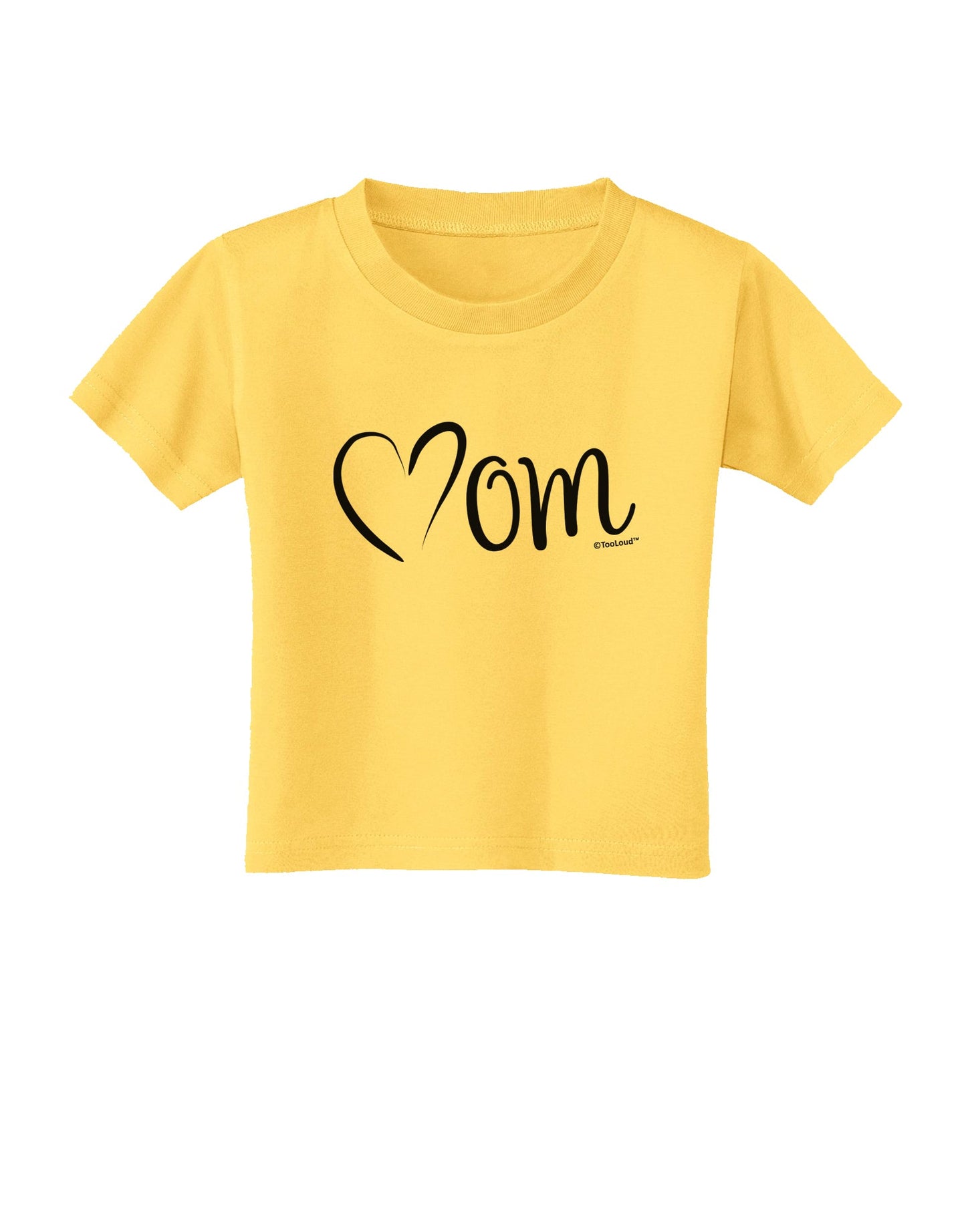 Mom with Brushed Heart Design Toddler T-Shirt by TooLoud-Toddler T-Shirt-TooLoud-Yellow-2T-Davson Sales
