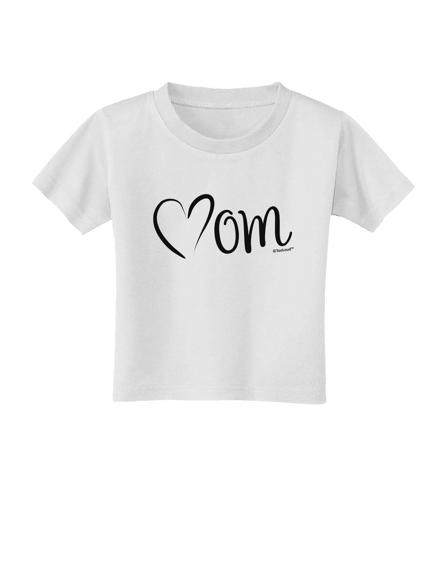 Mom with Brushed Heart Design Toddler T-Shirt by TooLoud-Toddler T-Shirt-TooLoud-White-2T-Davson Sales