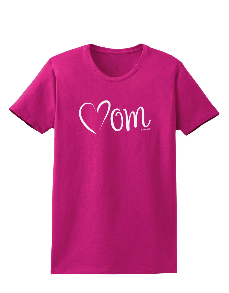 Mom with Brushed Heart Design Womens Dark T-Shirt by TooLoud-Womens T-Shirt-TooLoud-Black-X-Small-Davson Sales