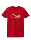 Mom with Brushed Heart Design Womens Dark T-Shirt by TooLoud-Womens T-Shirt-TooLoud-Red-X-Small-Davson Sales