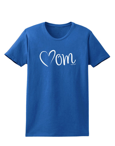 Mom with Brushed Heart Design Womens Dark T-Shirt by TooLoud-Womens T-Shirt-TooLoud-Royal-Blue-X-Small-Davson Sales