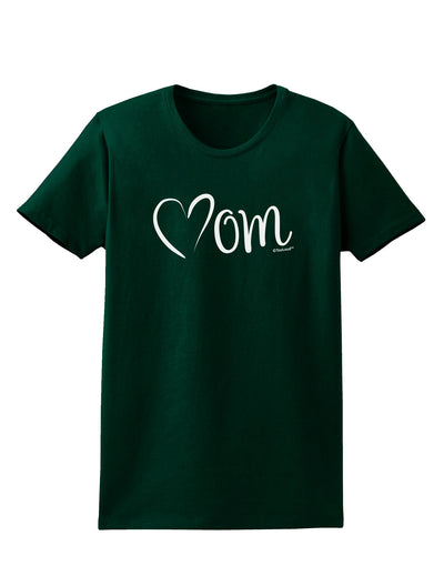 Mom with Brushed Heart Design Womens Dark T-Shirt by TooLoud-Womens T-Shirt-TooLoud-Forest-Green-Small-Davson Sales