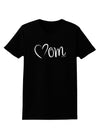 Mom with Brushed Heart Design Womens Dark T-Shirt by TooLoud-Womens T-Shirt-TooLoud-Black-X-Small-Davson Sales