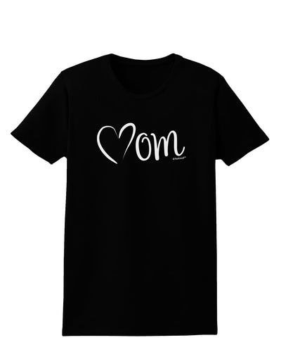 Mom with Brushed Heart Design Womens Dark T-Shirt by TooLoud-Womens T-Shirt-TooLoud-Black-X-Small-Davson Sales