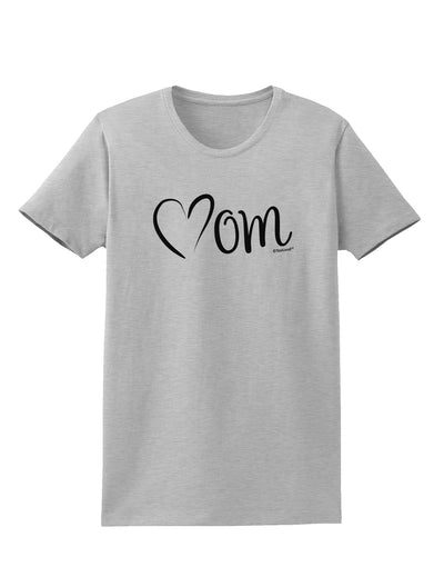 Mom with Brushed Heart Design Womens T-Shirt by TooLoud-Womens T-Shirt-TooLoud-AshGray-X-Small-Davson Sales