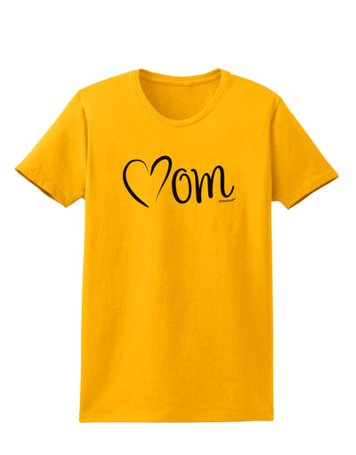 Mom with Brushed Heart Design Womens T-Shirt by TooLoud-Womens T-Shirt-TooLoud-Gold-X-Small-Davson Sales