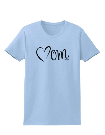 Mom with Brushed Heart Design Womens T-Shirt by TooLoud-Womens T-Shirt-TooLoud-Light-Blue-X-Small-Davson Sales