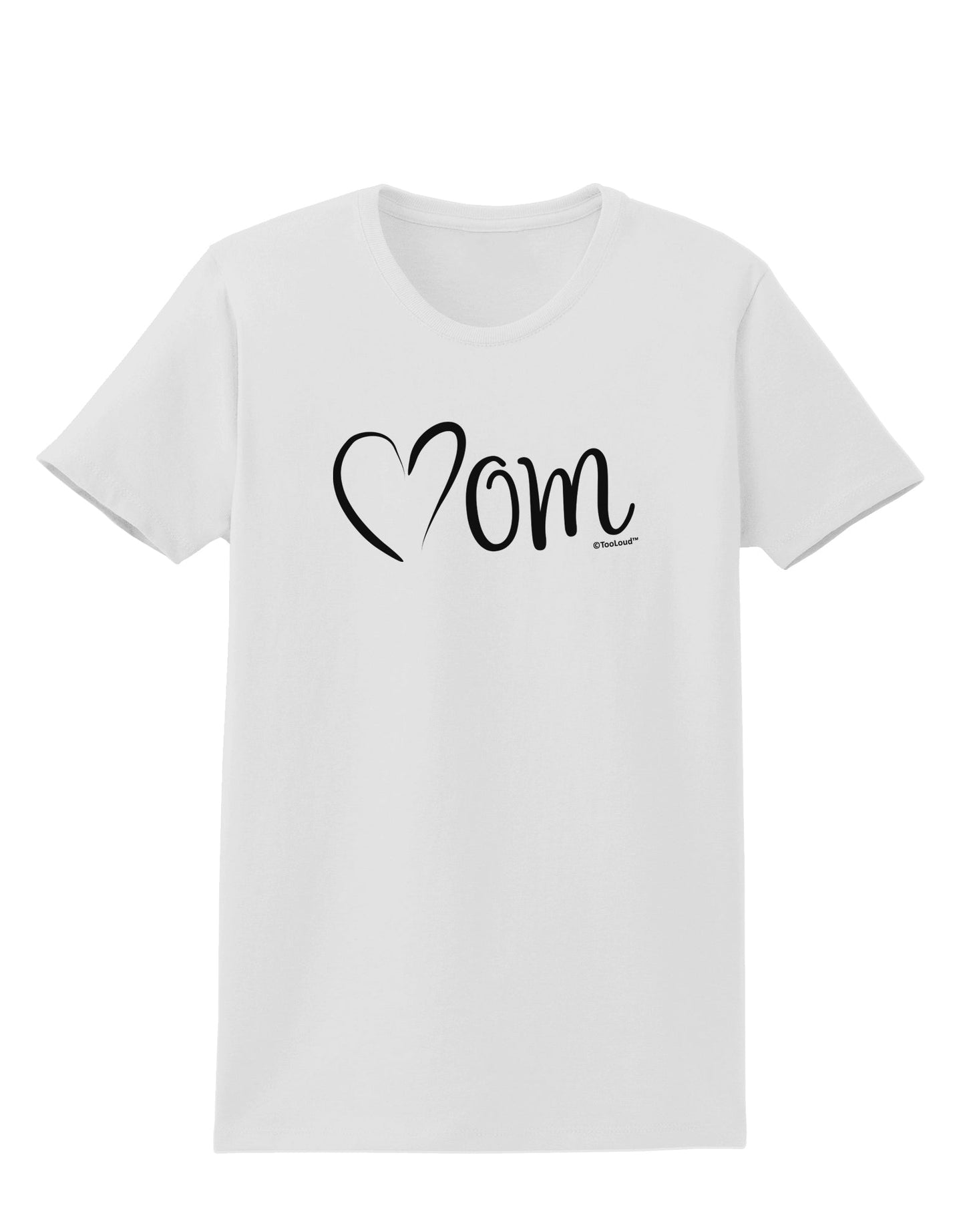 Mom with Brushed Heart Design Womens T-Shirt by TooLoud-Womens T-Shirt-TooLoud-White-X-Small-Davson Sales