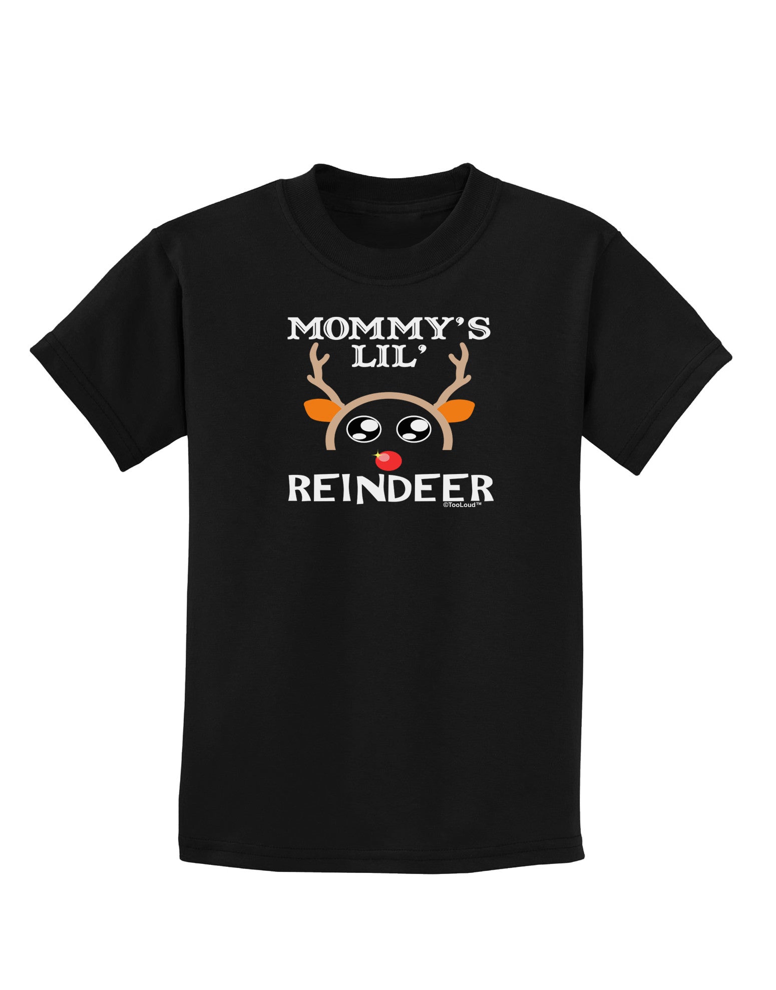 Mommy's Lil Reindeer Boy Childrens Dark T-Shirt-Childrens T-Shirt-TooLoud-Black-X-Small-Davson Sales