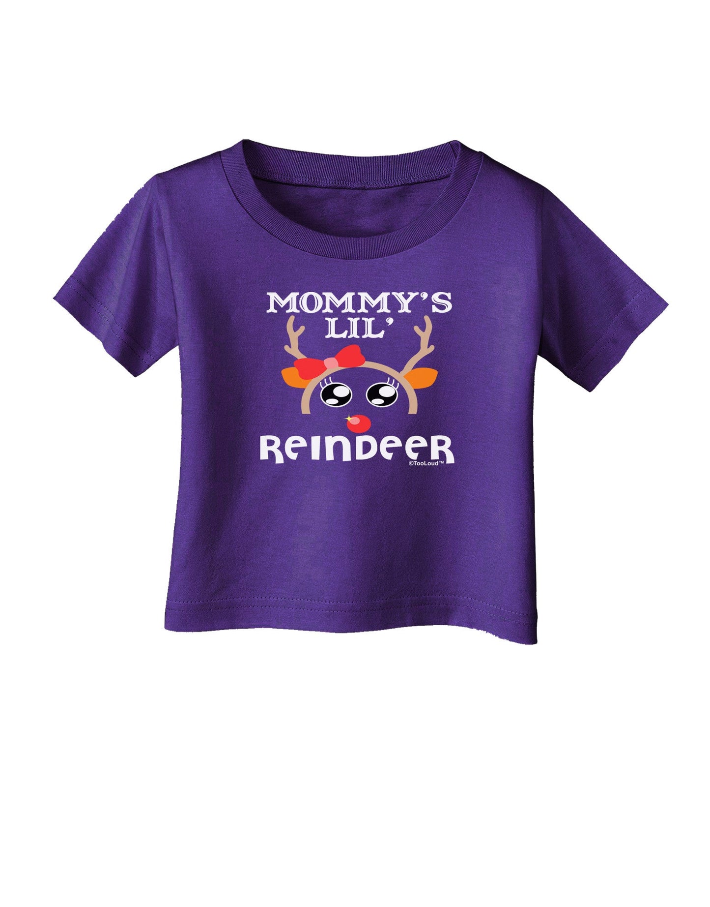 Mommy's Lil Reindeer Girl Infant T-Shirt Dark-Infant T-Shirt-TooLoud-Purple-06-Months-Davson Sales