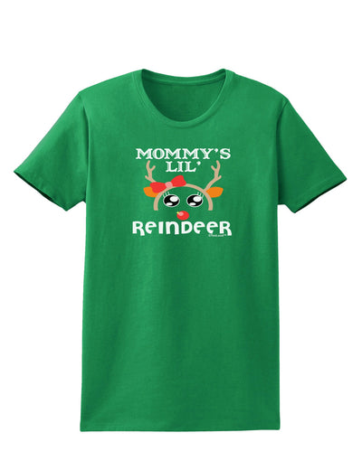 Mommy's Lil Reindeer Girl Womens Dark T-Shirt-TooLoud-Kelly-Green-X-Small-Davson Sales