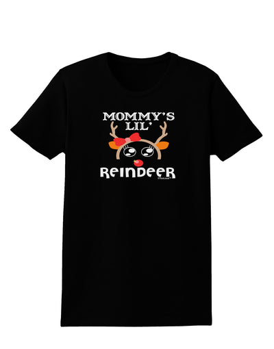 Mommy's Lil Reindeer Girl Womens Dark T-Shirt-TooLoud-Black-X-Small-Davson Sales