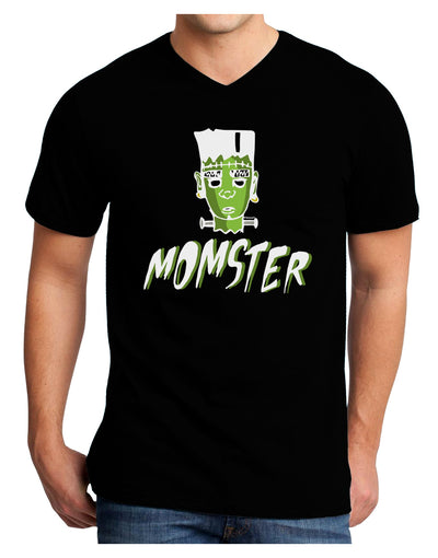 Momster Frankenstein Adult V-Neck T-shirt-Mens T-Shirt-TooLoud-Black-Small-Davson Sales
