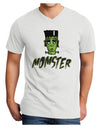 Momster Frankenstein Adult V-Neck T-shirt-Mens T-Shirt-TooLoud-White-Small-Davson Sales