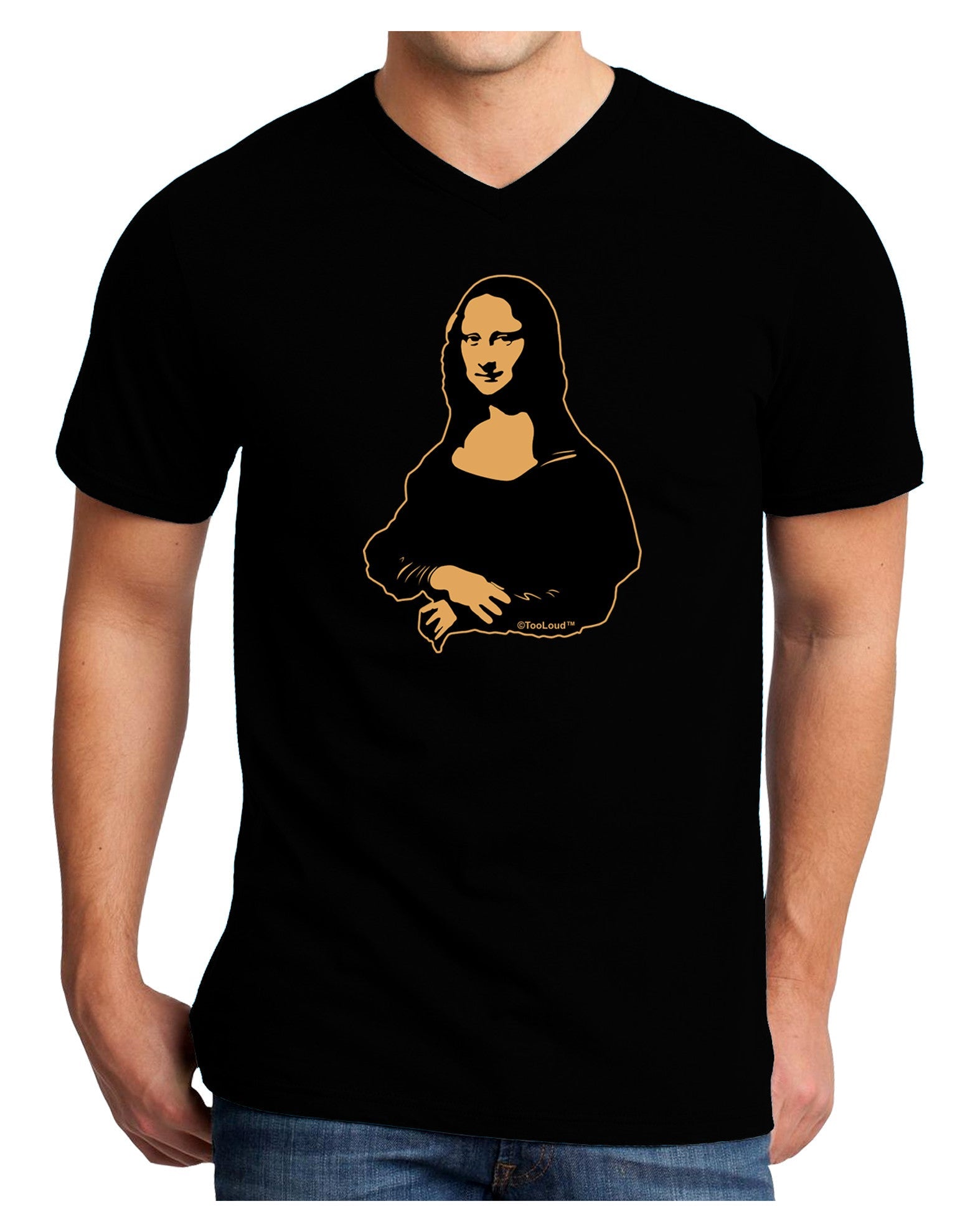 Mona Cutout Adult Dark V-Neck T-Shirt-Mens V-Neck T-Shirt-TooLoud-Black-Small-Davson Sales