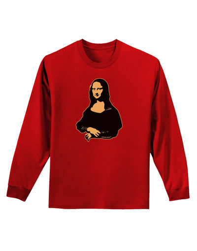 Mona Cutout Adult Long Sleeve Dark T-Shirt-TooLoud-Red-Small-Davson Sales