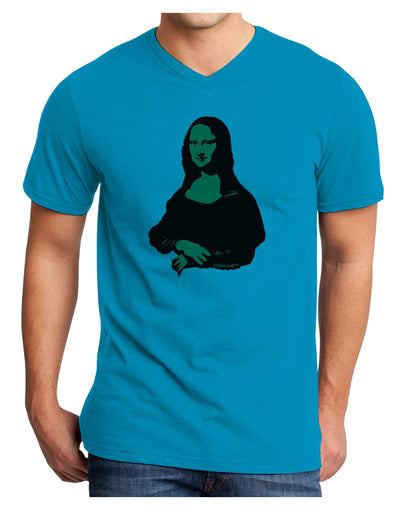 Mona Cutout Adult V-Neck T-shirt-Mens V-Neck T-Shirt-TooLoud-Turquoise-Small-Davson Sales