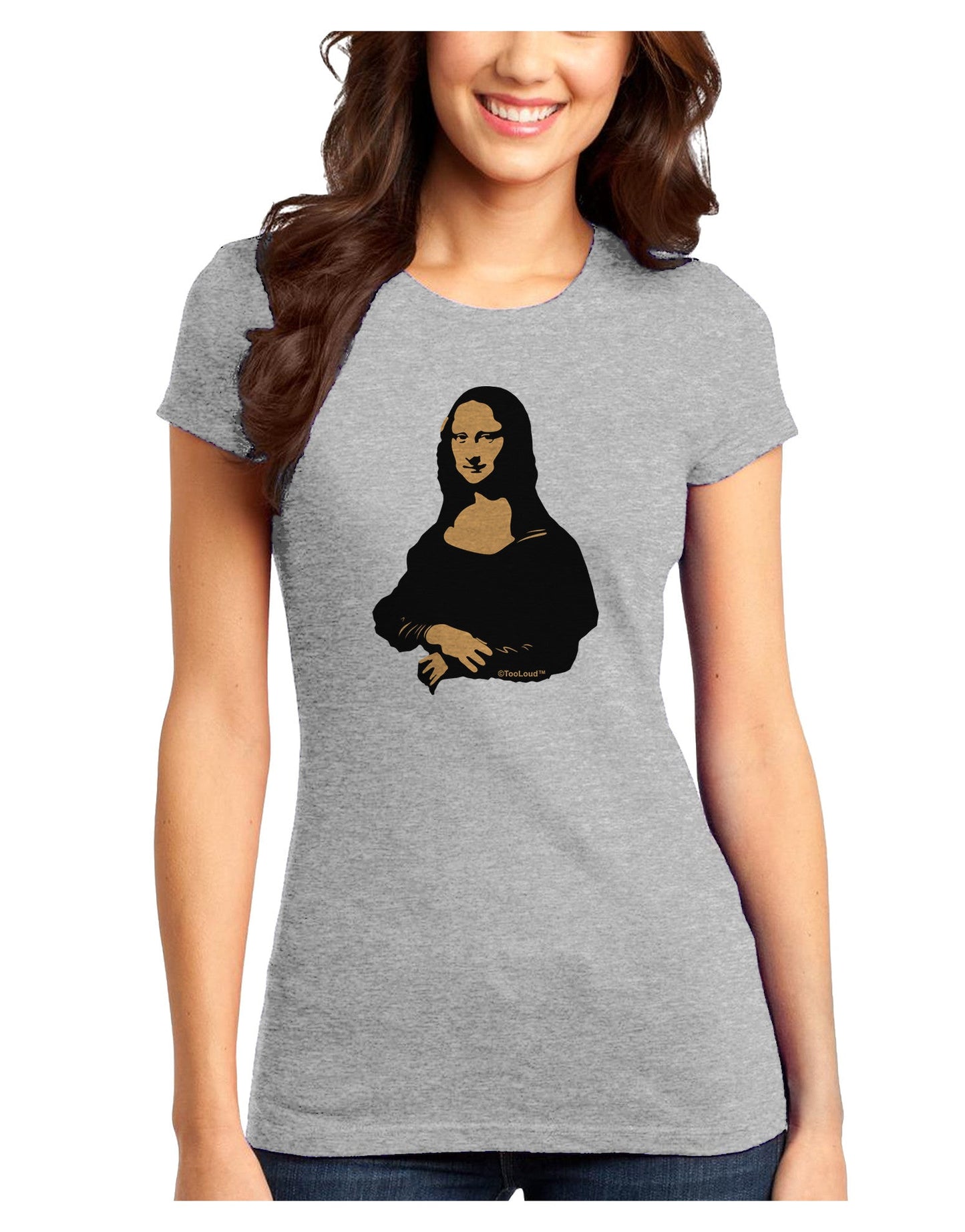 Mona Cutout Juniors Petite T-Shirt-T-Shirts Juniors Tops-TooLoud-Ash-Gray-Juniors Fitted X-Small-Davson Sales