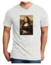 Mona Painting Adult V-Neck T-shirt-Mens V-Neck T-Shirt-TooLoud-White-Small-Davson Sales