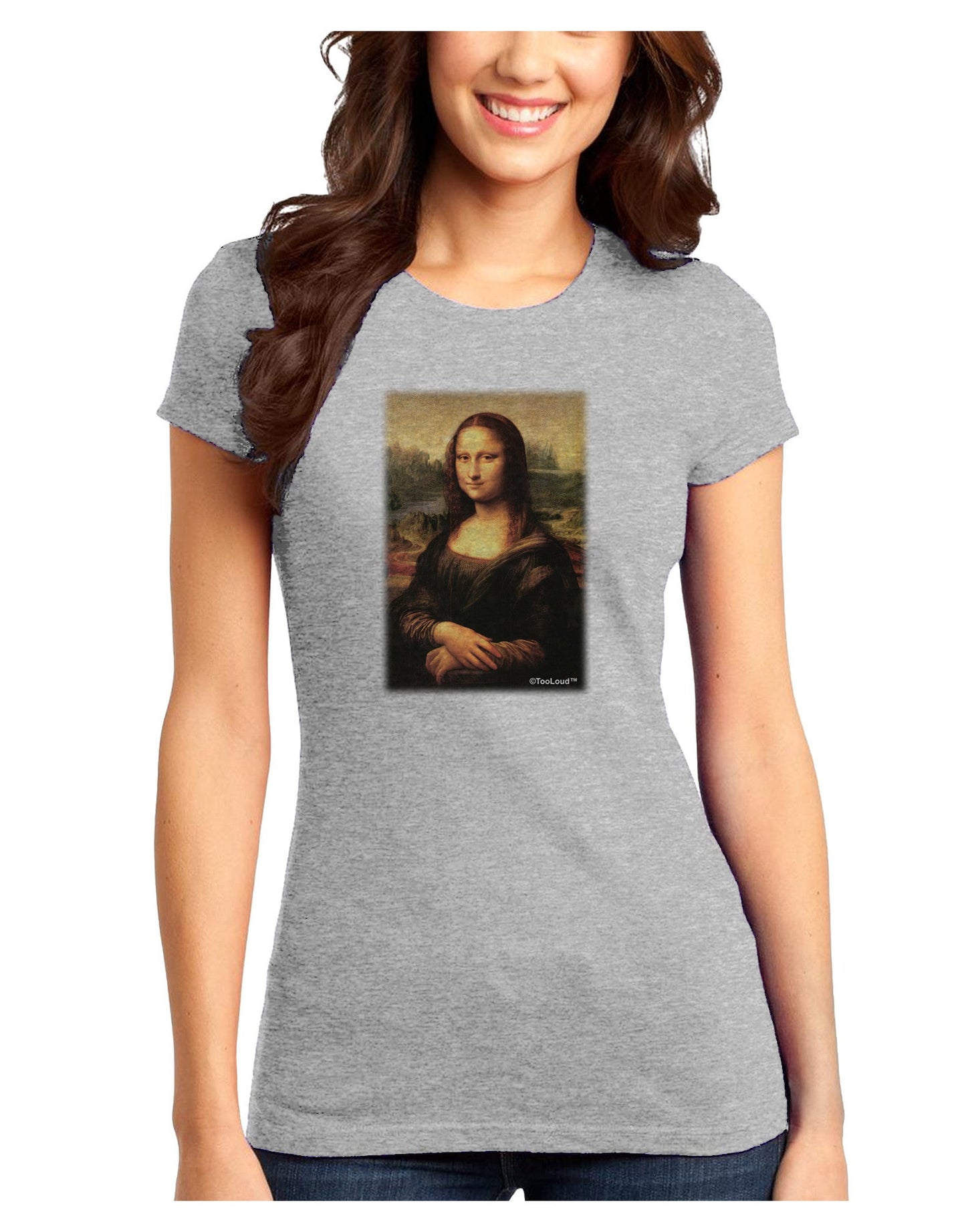 Mona Painting Juniors Petite T-Shirt-T-Shirts Juniors Tops-TooLoud-Ash-Gray-Juniors Fitted X-Small-Davson Sales