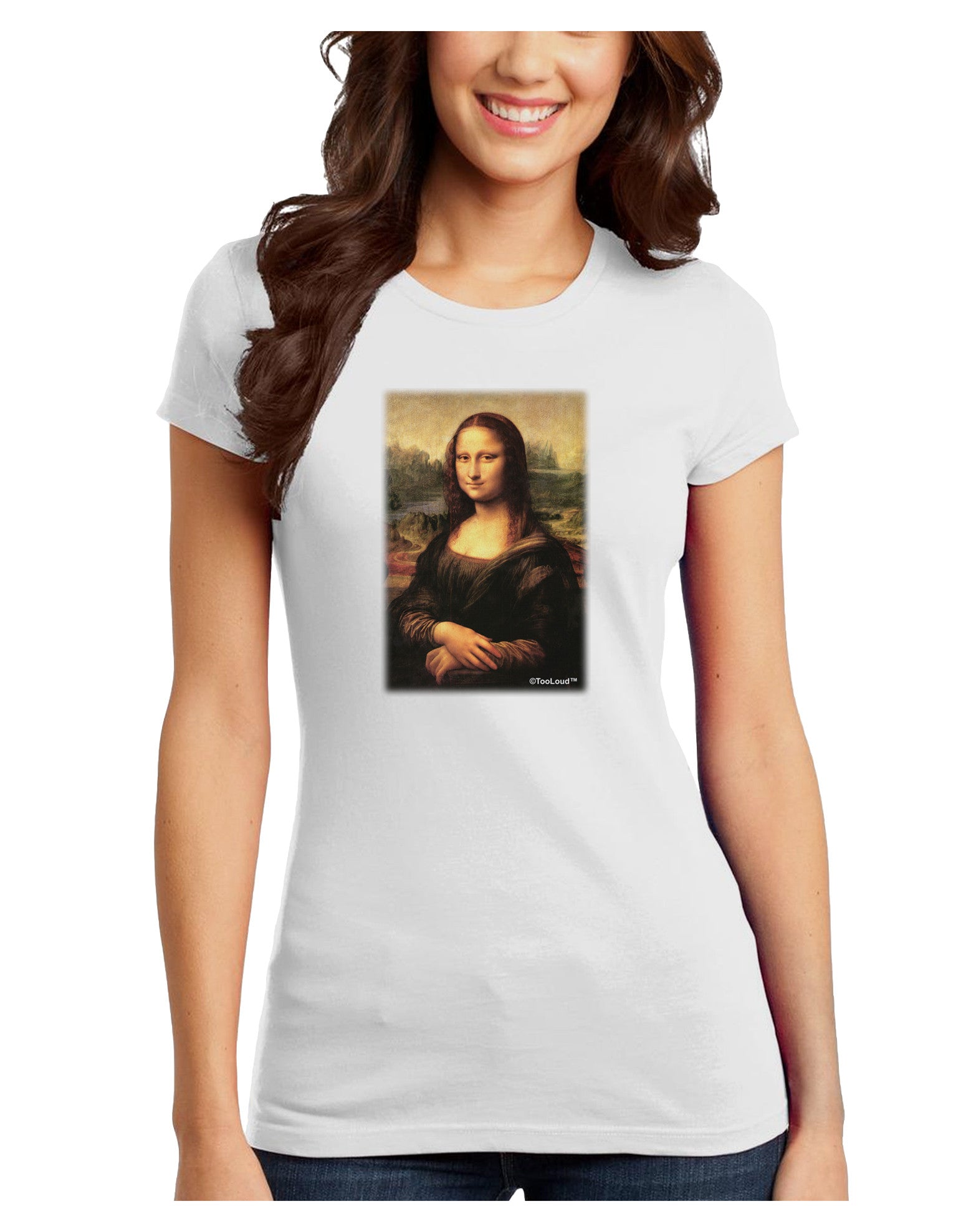 Mona Painting Juniors Petite T-Shirt-T-Shirts Juniors Tops-TooLoud-White-Juniors Fitted X-Small-Davson Sales