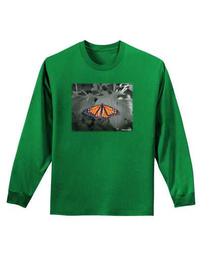 Monarch Butterfly Photo Adult Long Sleeve Dark T-Shirt-TooLoud-Kelly-Green-Small-Davson Sales