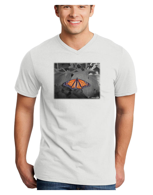 Monarch Butterfly Photo Adult V-Neck T-shirt-Mens V-Neck T-Shirt-TooLoud-White-Small-Davson Sales
