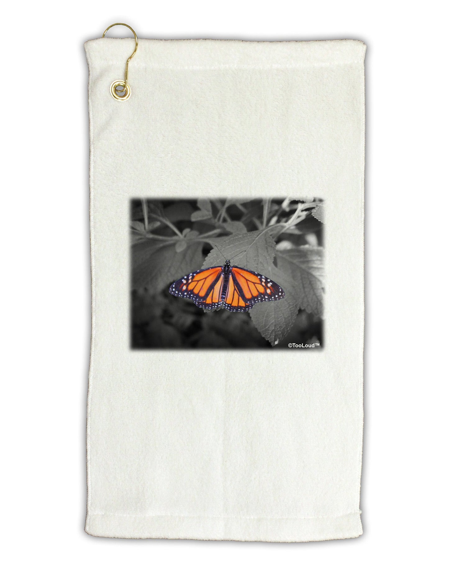 Monarch Butterfly Photo Micro Terry Gromet Golf Towel 11"x19-Golf Towel-TooLoud-White-Davson Sales