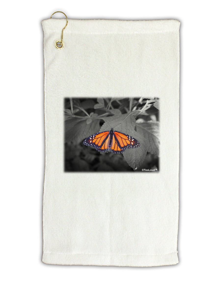 Monarch Butterfly Photo Micro Terry Gromet Golf Towel 11&#x22;x19-Golf Towel-TooLoud-White-Davson Sales