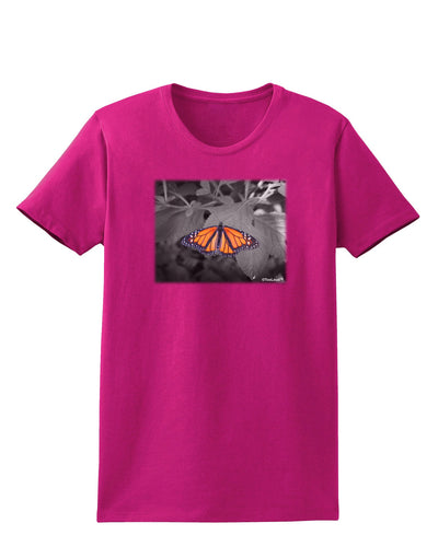 Monarch Butterfly Photo Womens Dark T-Shirt-TooLoud-Hot-Pink-Small-Davson Sales