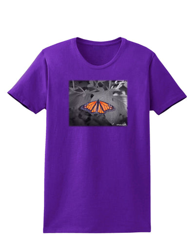 Monarch Butterfly Photo Womens Dark T-Shirt-TooLoud-Purple-X-Small-Davson Sales