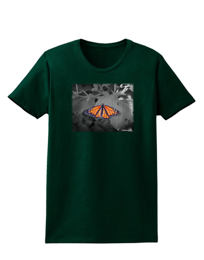 Monarch Butterfly Photo Womens Dark T-Shirt-TooLoud-Forest-Green-Small-Davson Sales