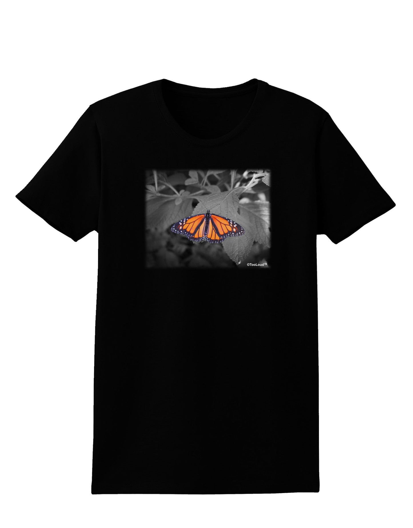 Monarch Butterfly Photo Womens Dark T-Shirt-TooLoud-Black-X-Small-Davson Sales
