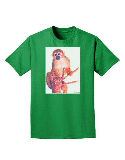 Monkey in Tree Watercolor Adult Dark T-Shirt-Mens T-Shirt-TooLoud-Kelly-Green-Small-Davson Sales