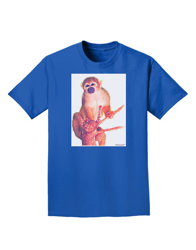 Monkey in Tree Watercolor Adult Dark T-Shirt-Mens T-Shirt-TooLoud-Royal-Blue-Small-Davson Sales