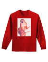 Monkey in Tree Watercolor Adult Long Sleeve Dark T-Shirt-TooLoud-Red-Small-Davson Sales