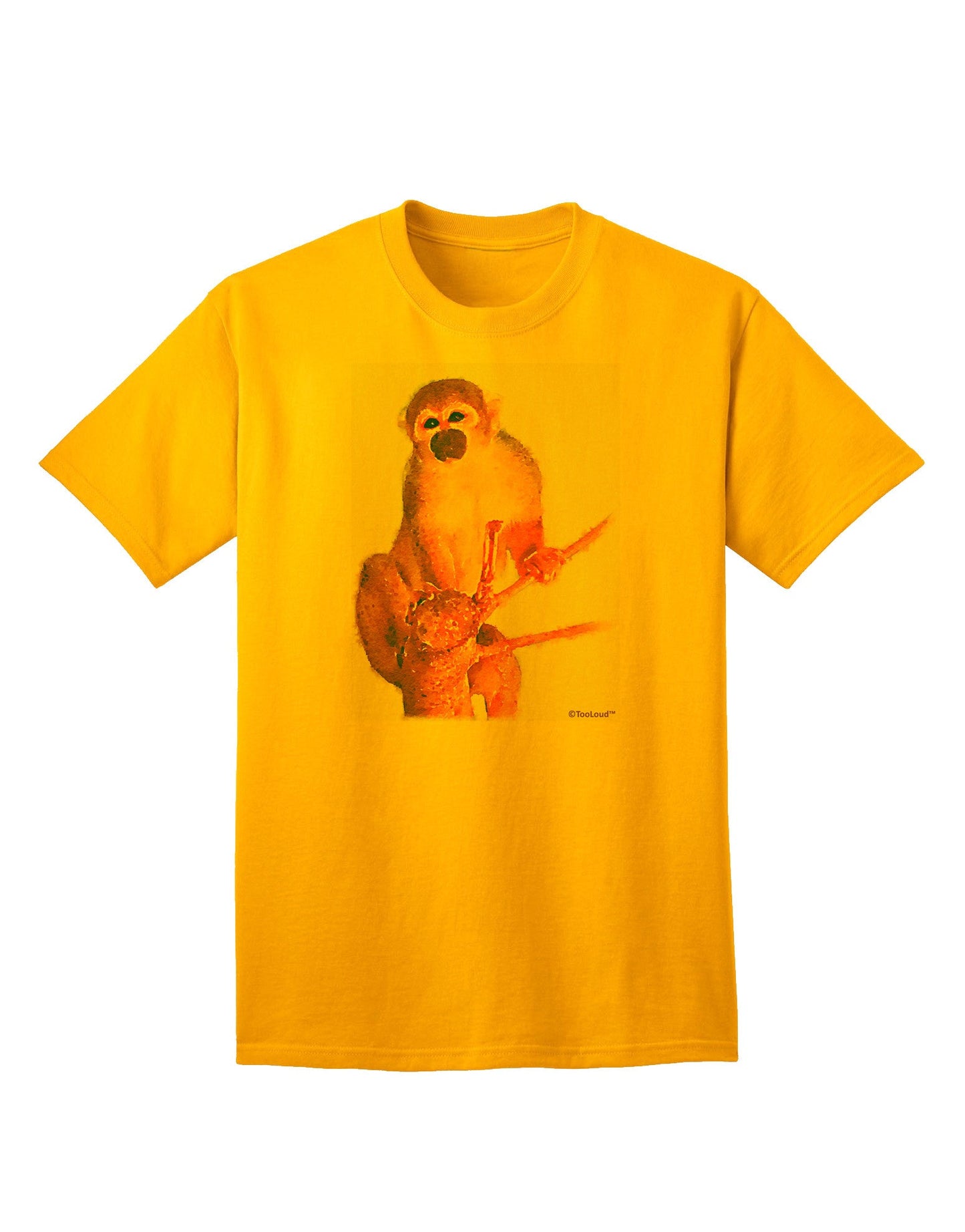 Monkey in Tree Watercolor Adult T-Shirt-Mens T-Shirt-TooLoud-Gold-Small-Davson Sales