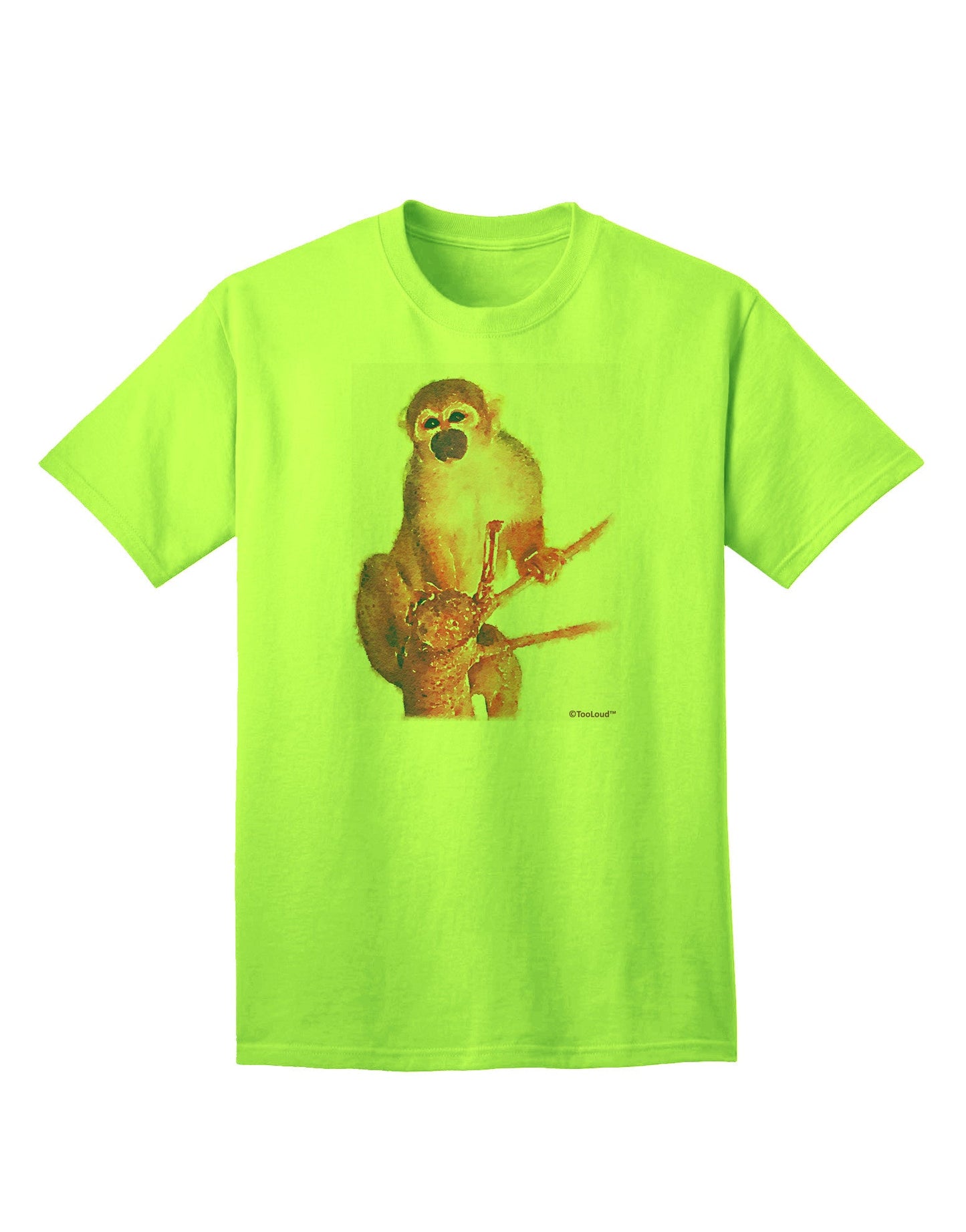 Monkey in Tree Watercolor Adult T-Shirt-Mens T-Shirt-TooLoud-Neon-Green-Small-Davson Sales