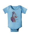 Monkey in Tree Watercolor Baby Romper Bodysuit-Baby Romper-TooLoud-Light-Blue-06-Months-Davson Sales