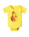 Monkey in Tree Watercolor Baby Romper Bodysuit-Baby Romper-TooLoud-Yellow-06-Months-Davson Sales