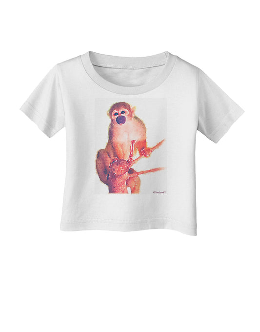 Monkey in Tree Watercolor Infant T-Shirt-Infant T-Shirt-TooLoud-White-06-Months-Davson Sales