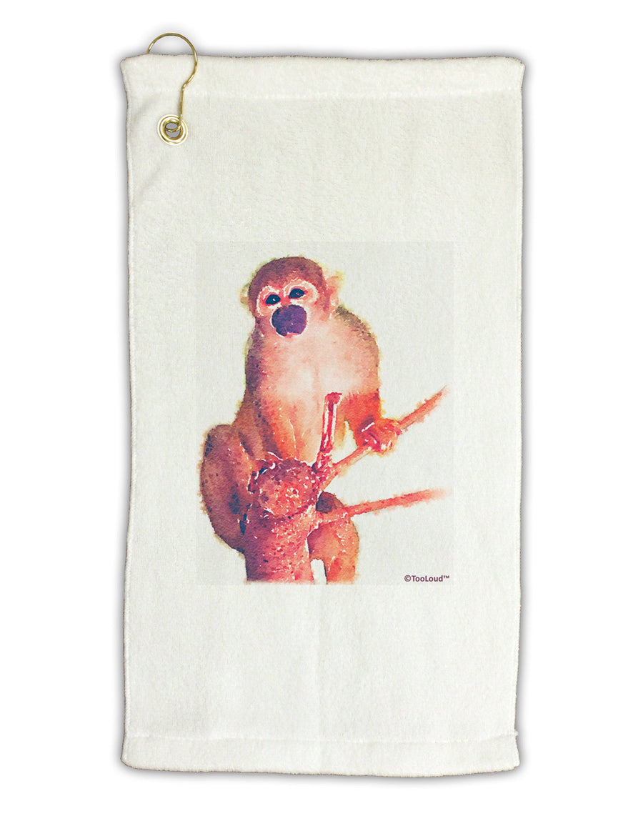 Monkey in Tree Watercolor Micro Terry Gromet Golf Towel 16 x 25 inch-Golf Towel-TooLoud-White-Davson Sales