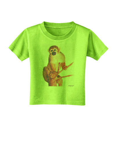 Monkey in Tree Watercolor Toddler T-Shirt-Toddler T-Shirt-TooLoud-Lime-Green-2T-Davson Sales