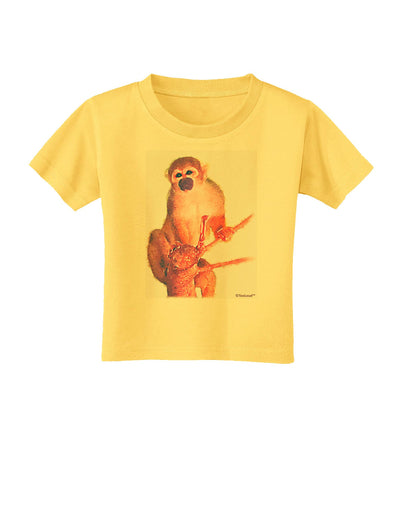 Monkey in Tree Watercolor Toddler T-Shirt-Toddler T-Shirt-TooLoud-Yellow-2T-Davson Sales