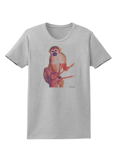 Monkey in Tree Watercolor Womens T-Shirt-Womens T-Shirt-TooLoud-AshGray-X-Small-Davson Sales