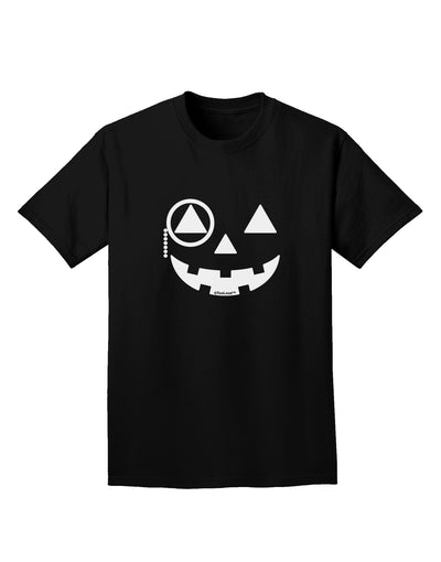 Monocle Jack-o-Lantern B-W Adult Dark T-Shirt-Mens T-Shirt-TooLoud-Black-Small-Davson Sales